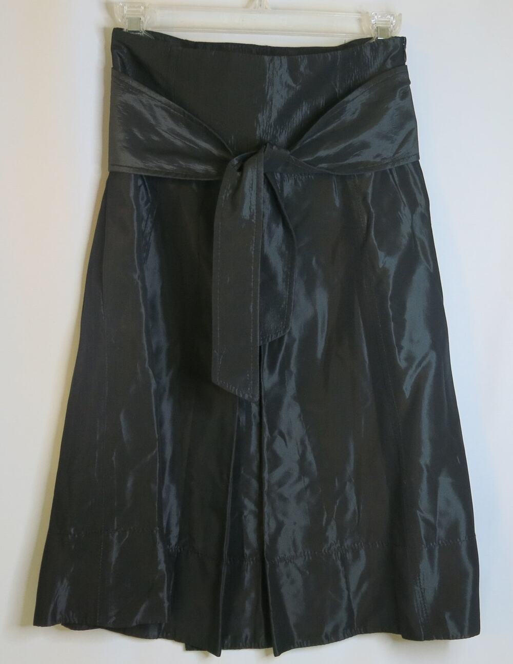 ZARA Shiny Knee Length Skirt Size S Women Pleated Black Whimsy Goth Witchy